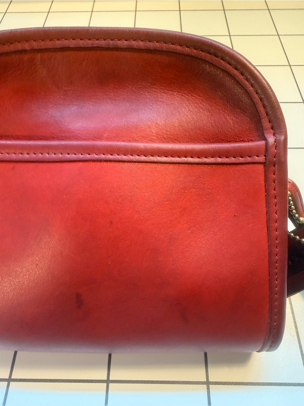 Vintage Coach 9017 Abbie Zip crossbody bag red leather 1997 - project bag - Picture 6 of 16